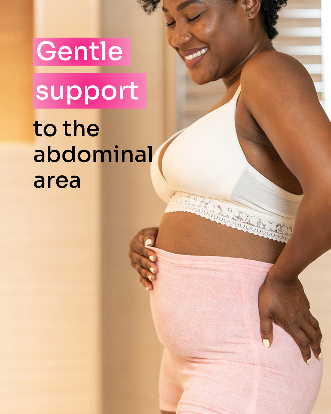 High-Waisted Postpartum Underwear | Blush Pink | Pack of 8 | 27" to 36"