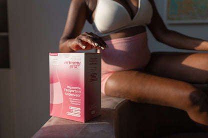 High-Waisted Postpartum Underwear | Blush Pink | Pack of 8 | 27" to 36"